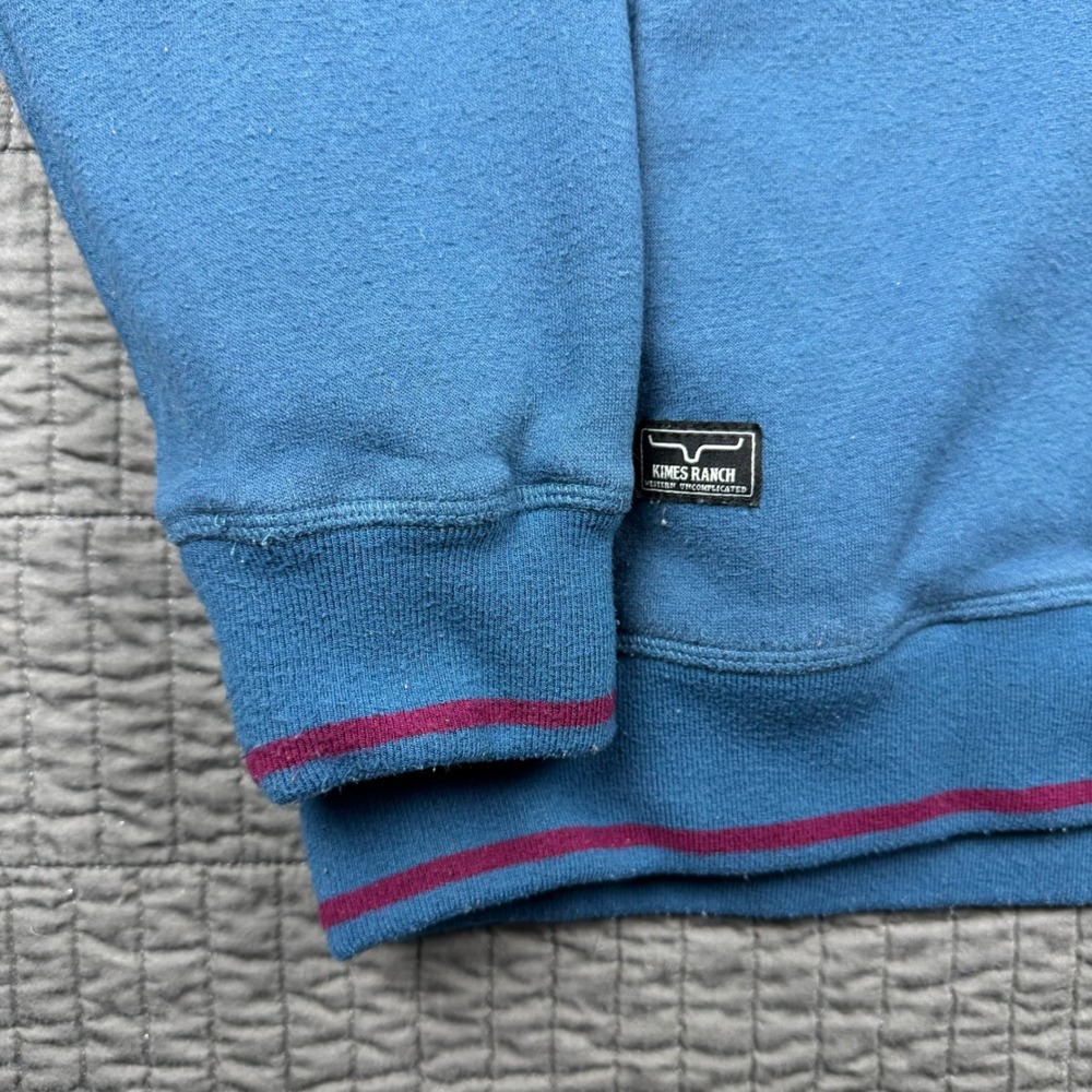 Kimes Ranch Hoodie Women XL Blue Two Scoop Fleece Pullover Sweatshirt Western - Picture 4 of 14